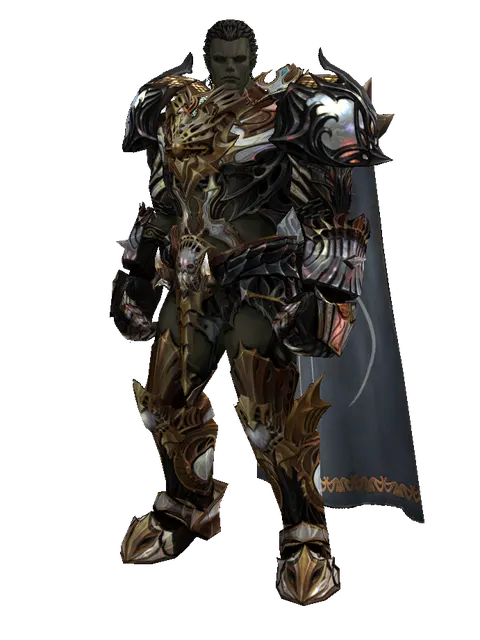 Vesper Set - Heavy on a male Orc fighter, front view