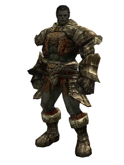 Zubei's Set on a male Orc fighter, front view