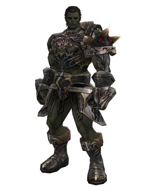 Apella Set on a male Orc fighter, front view