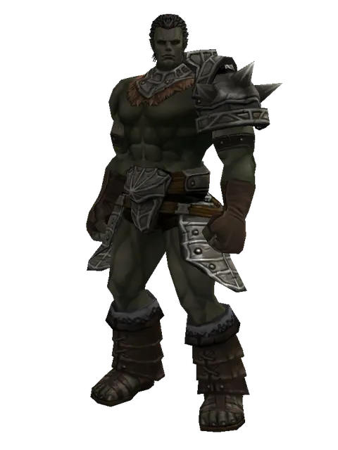 Bone (light armor) on a male Orc fighter, front view