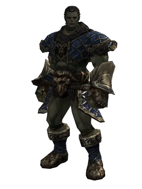 Drake Leather Set on a male Orc fighter, front view