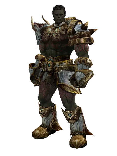 Dynasty Leather Set on a male Orc fighter, front view
