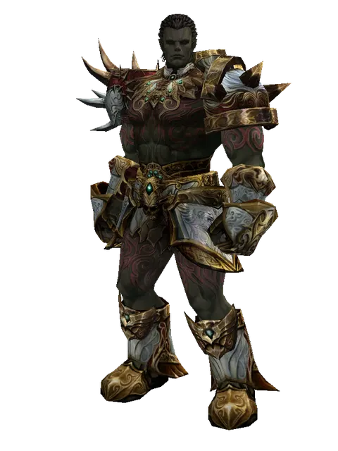 Dynasty Leather Set on a male Orc fighter, front view