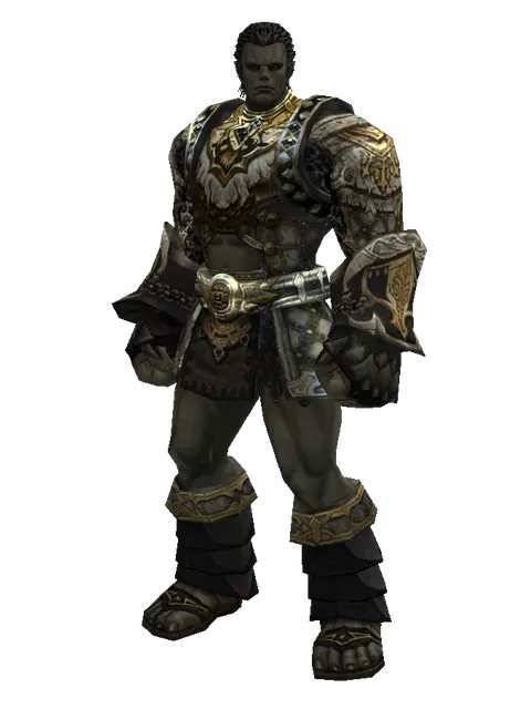 Majestic Leather Set on a male Orc fighter, front view