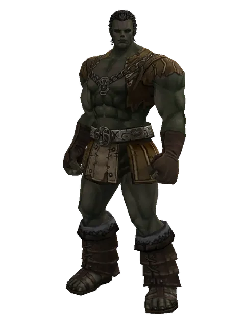 Puma Skin (light armor) on a male Orc fighter, front view