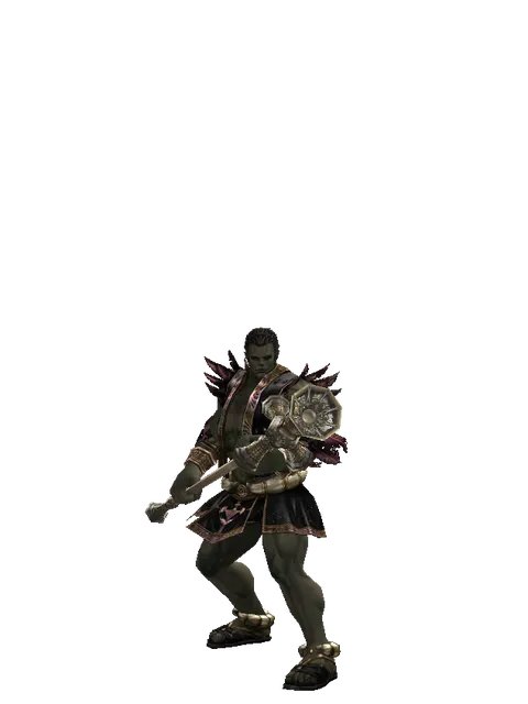 Chrono Campana on a male Orc fighter, front view