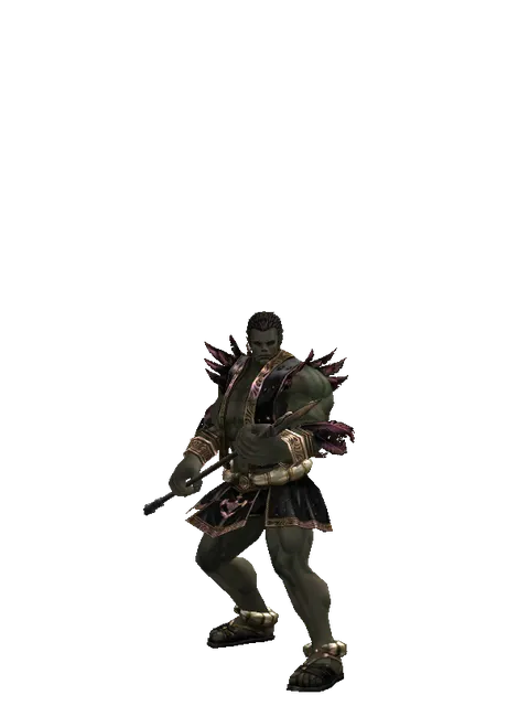 Great Spear on a male Orc fighter, front view