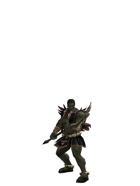 Orcish Glaive on a male Orc fighter, front view
