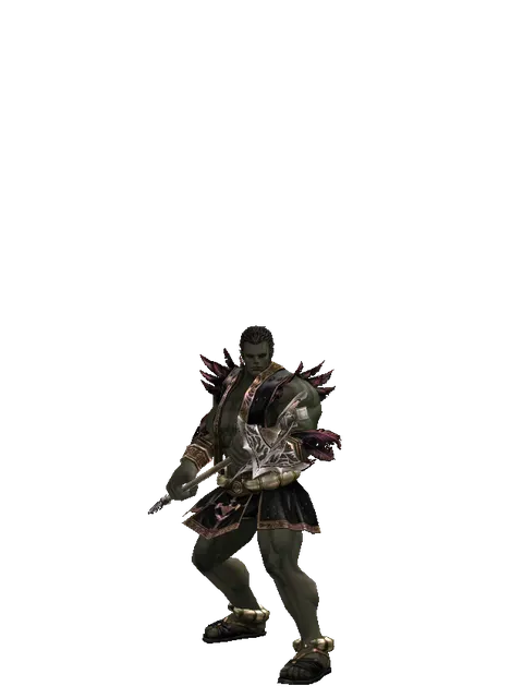 Tallum Glaive on a male Orc fighter, front view