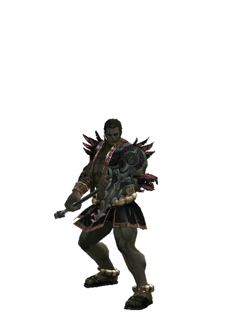 Widow Maker on a male Orc fighter, front view
