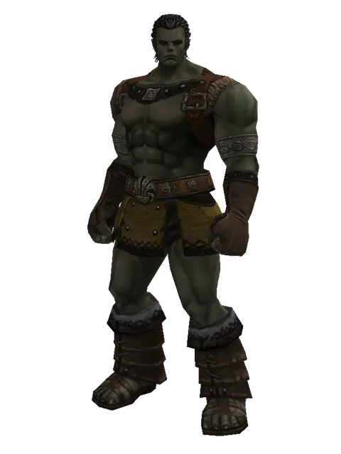 Apprentice's (robe) on a male Orc fighter, front view