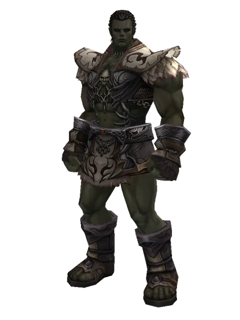 Avadon Robe Set on a male Orc fighter, front view