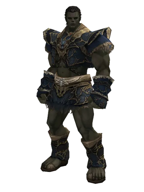Blue Wolf Set - Robe on a male Orc fighter, front view