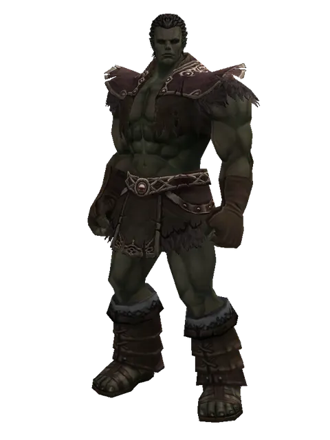 Cursed (robe) on a male Orc fighter, front view