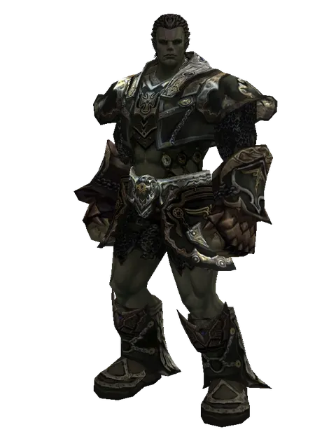 Dark Crystal Robe Set on a male Orc fighter, front view