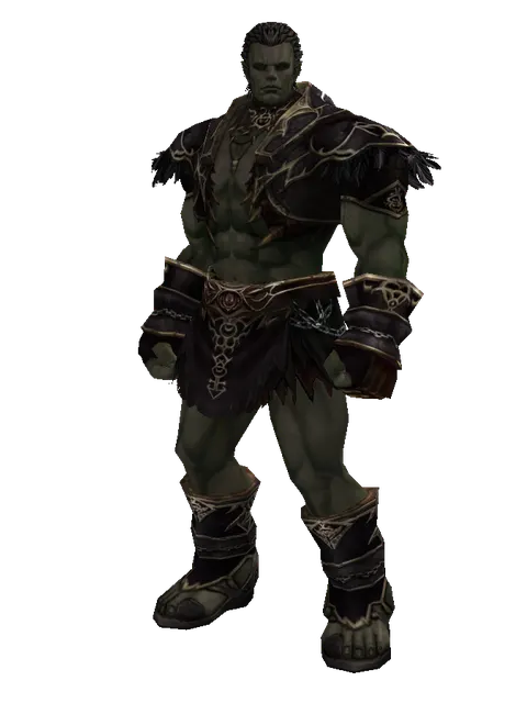 Demon's Set on a male Orc fighter, front view