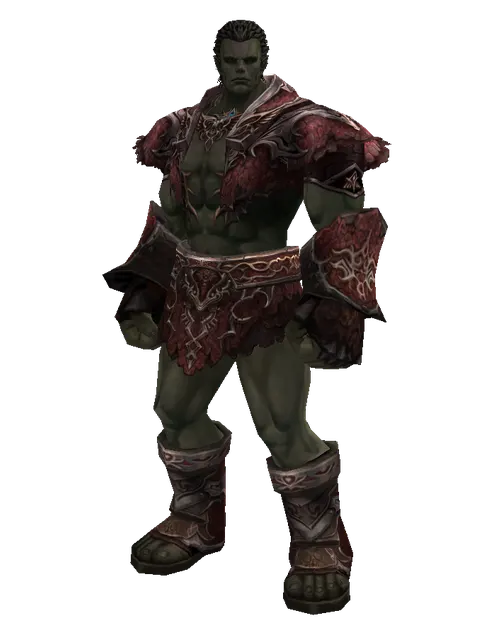 Set of Doom on a male Orc fighter, front view