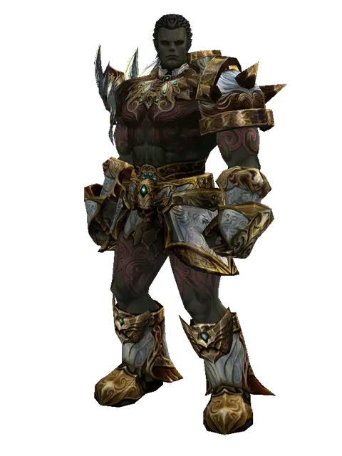 Dynasty Silver Satin [Wizard] (robe) on a male Orc fighter, front view