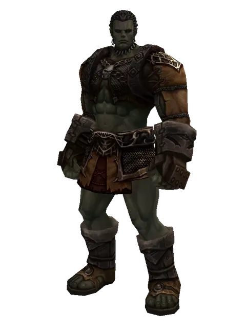 Karmian Set on a male Orc fighter, front view