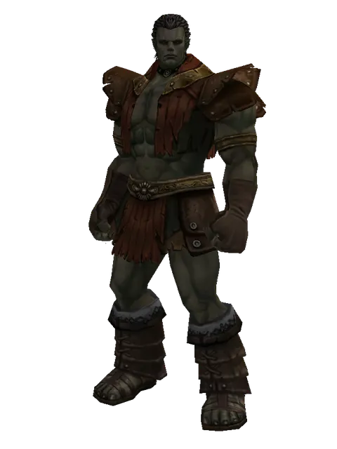 Magic (robe) on a male Orc fighter, front view
