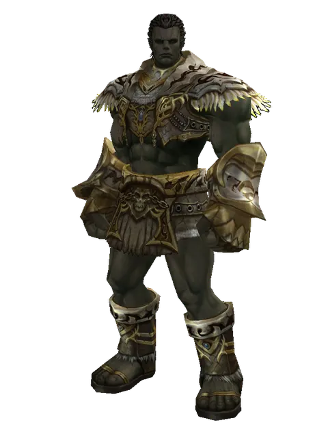Majestic Robe Set on a male Orc fighter, front view