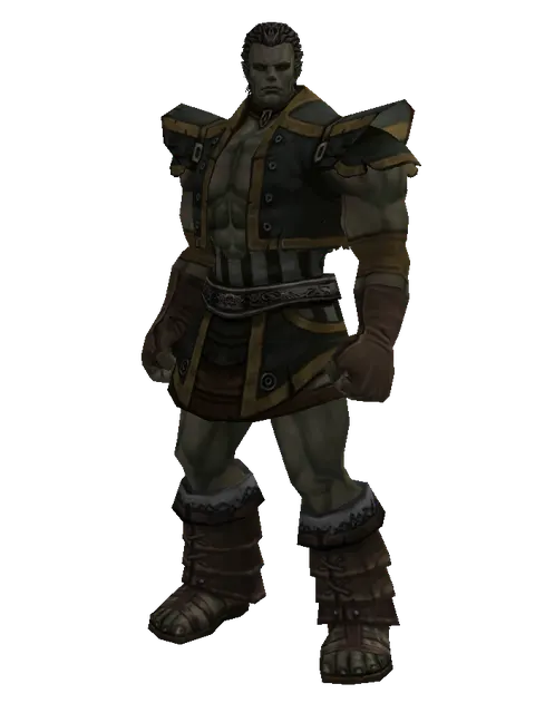 Mystic's (robe) on a male Orc fighter, front view