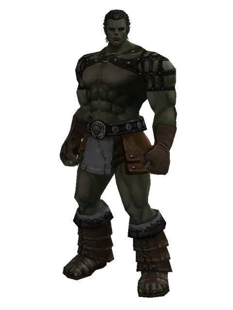 No Name (robe) on a male Orc fighter, front view