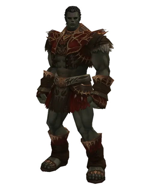 Set of Zubei on a male Orc fighter, front view