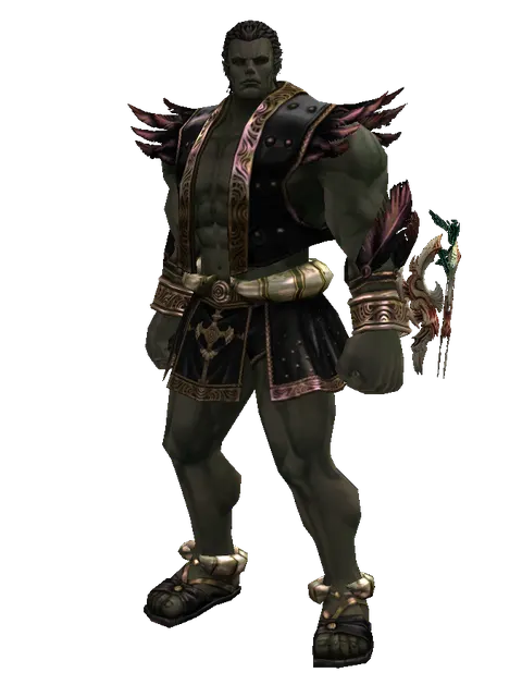Arcana Sigil on a male Orc fighter, front view