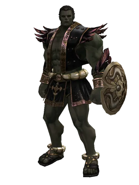Bone Shield on a male Orc fighter, front view