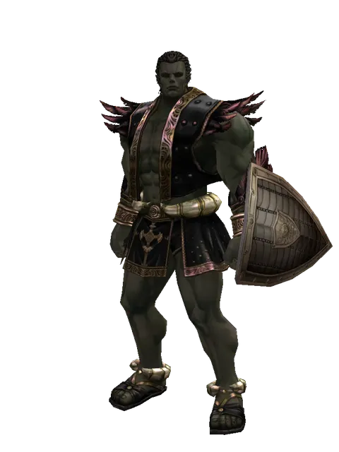Chain Shield on a male Orc fighter, front view