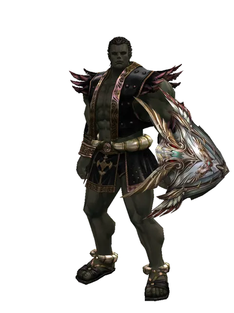 Dynasty Shield en Orco guerrero (hombre), vista frontal