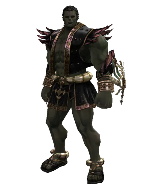 Dynasty Sigil on a male Orc fighter, front view