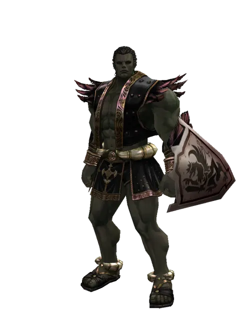 Eldarake on a male Orc fighter, front view