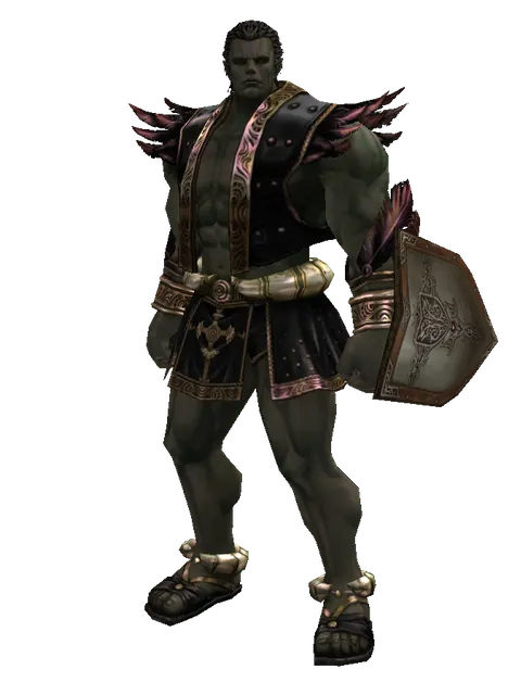 Ubiquitous Shield on a male Orc fighter, front view