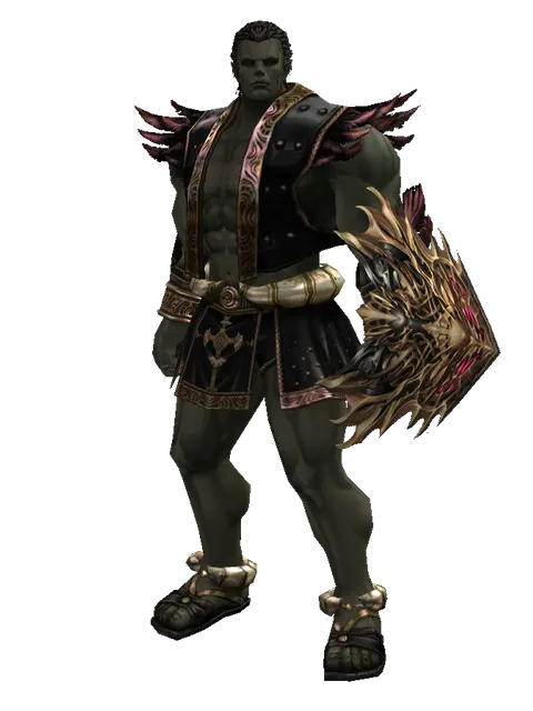 Vesper Shield on a male Orc fighter, front view