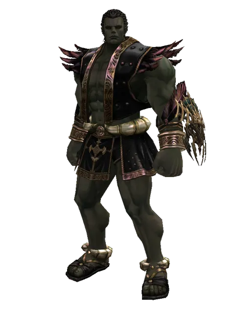 Vesper Sigil on a male Orc fighter, front view