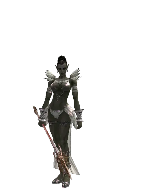 Arcana Mace on a female Orc mystic, front view