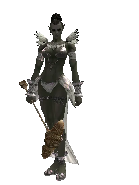 Doom Hammer on a female Orc mystic, front view