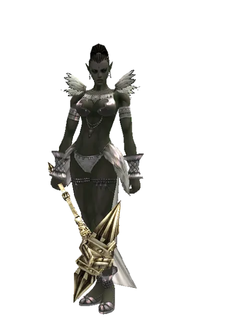 Dwarven War Hammer on a female Orc mystic, front view