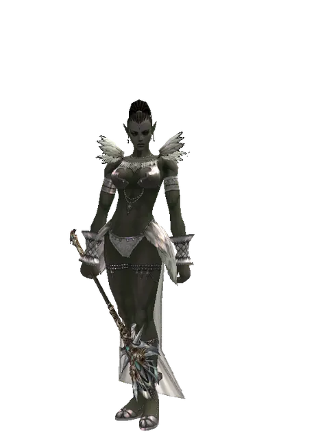 Dynasty Mace on a female Orc mystic, front view