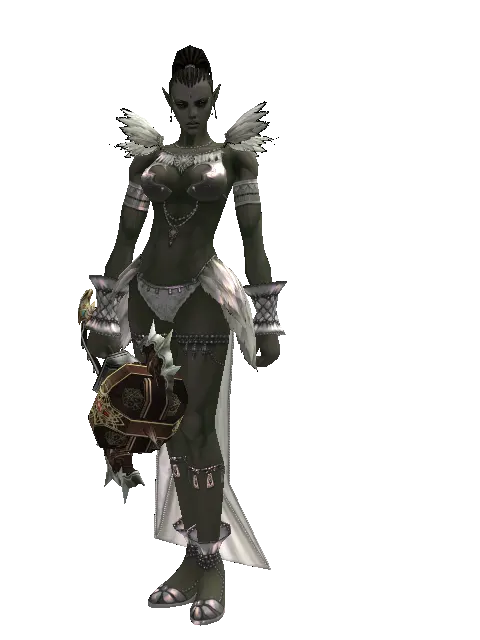 Icarus Hammer on a female Orc mystic, front view