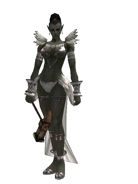 Improved Iron Hammer on a female Orc mystic, front view