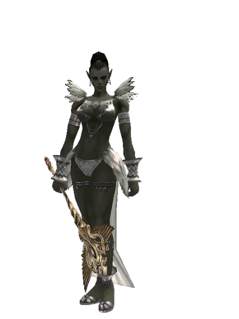 Infinity Rod on a female Orc mystic, front view
