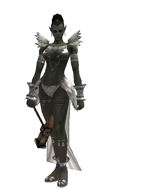 Iron Hammer on a female Orc mystic, front view