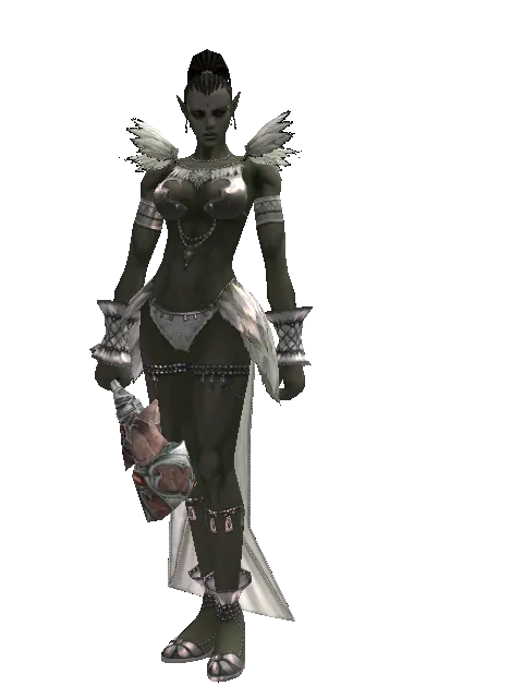 Kaim Vanul's Bones on a female Orc mystic, front view