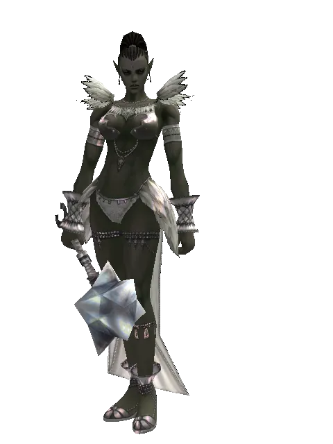 Meteor Shower on a female Orc mystic, front view