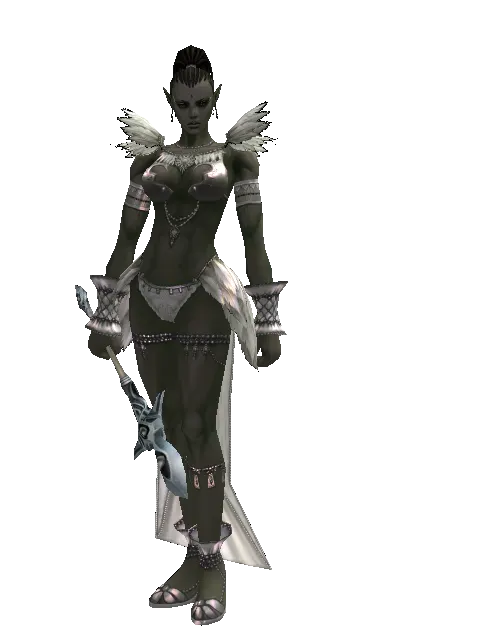 Priest Mace on a female Orc mystic, front view