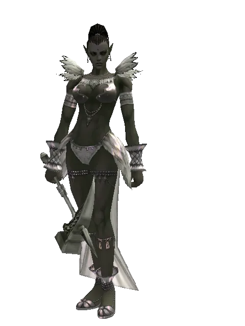 Scalpel on a female Orc mystic, front view