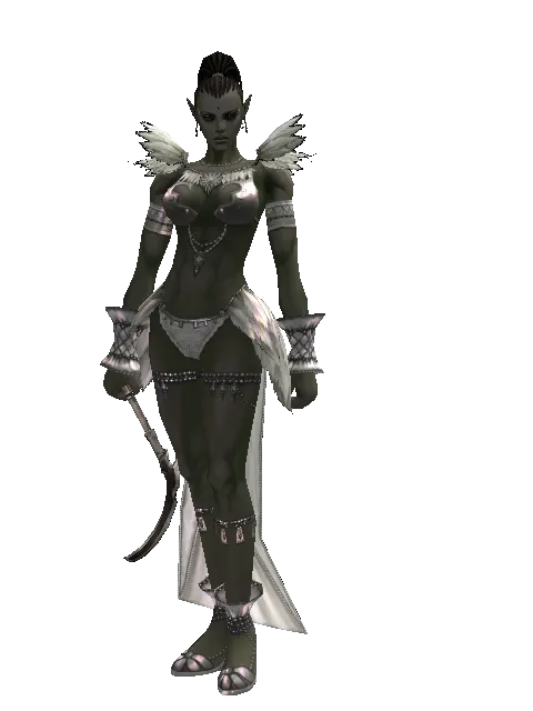 Sickle on a female Orc mystic, front view